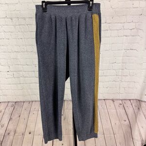 Intimately FREE PEOPLE Blue Monday Fleece Joggers Dark Gray Side Stripes Size L